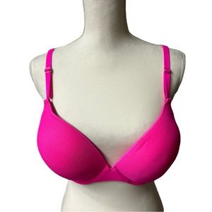 SMART & SEXY hot pink underwire padded cleavage enhancing push up bra 38C NWT